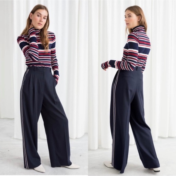 & Other Stories Wide Racer Striped Trousers - Picture 2 of 13